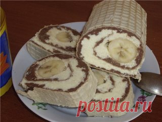 Вафельный рулет.