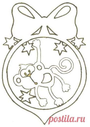 Новогодние вытынанки на окна 2016 - шаблоны и схемы