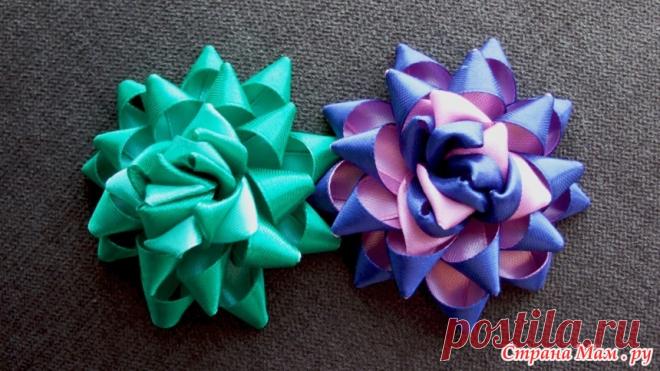 Делаем атласный цветок из лепестков-петелек. Мастер-класс канзаши - Канзаши - Страна Мам