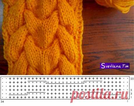 Svetlana Tim - Вязание спицами, Узоры, Кулинария и рецепты.: УЗОР ДЕКОРАТИВНАЯ КОСА. Вязание спицами # 102