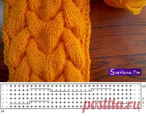 Svetlana Tim - Вязание спицами, Узоры, Кулинария и рецепты.: УЗОР ДЕКОРАТИВНАЯ КОСА. Вязание спицами # 102