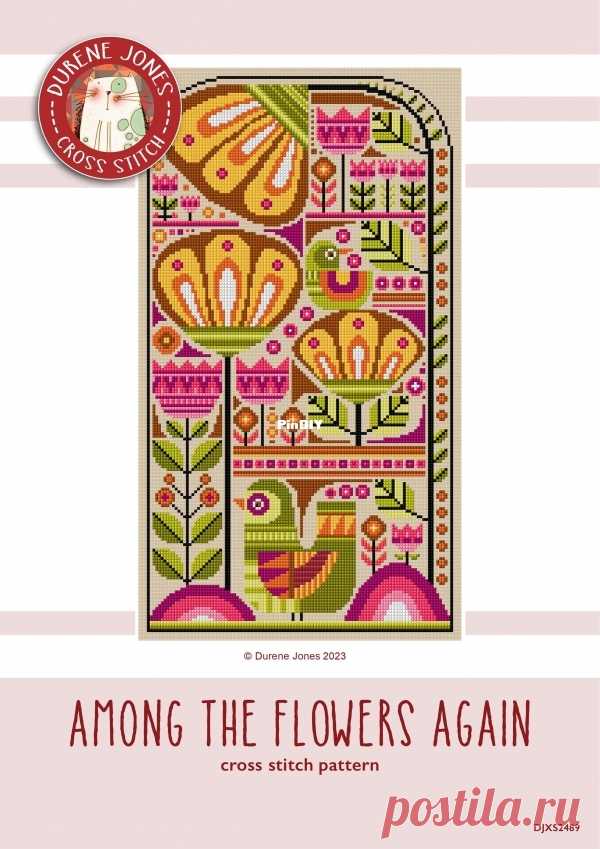 Durene Jones Cross Stitch  - DJXS2489 - Among The Flowers Again by Durene Jones  Edited by Duckeyd at 2024-2-6 01:00