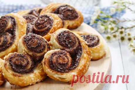 Пальмье — французские сахарные ушки с шоколадной начинкой