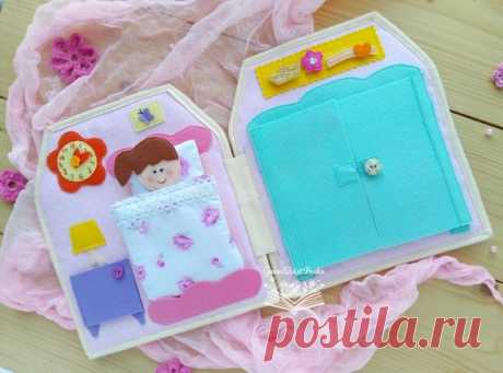 Dollhouse Quiet Book Fabric Felt Dollhouse Felt paper doll | Etsy