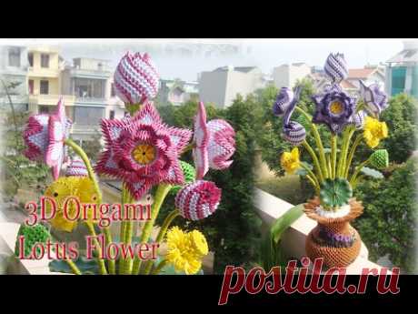3D ORIGAMI LOTUS FLOWER | PAPER LOTUS FLOWER HANDMADE DECORATION