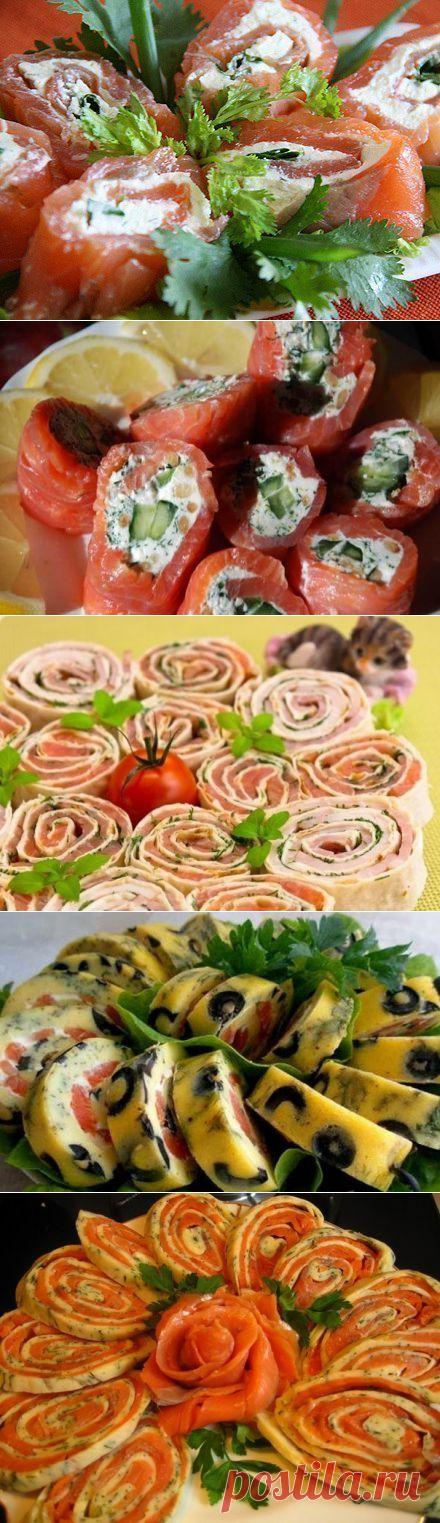 Закусочные рулеты из КРАСНОЙ РЫБЫ (6 рецептов)