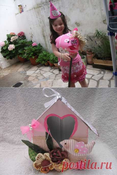 Casinha de passarinho, com flores em fuxico. | Flickr - Photo Sharing!