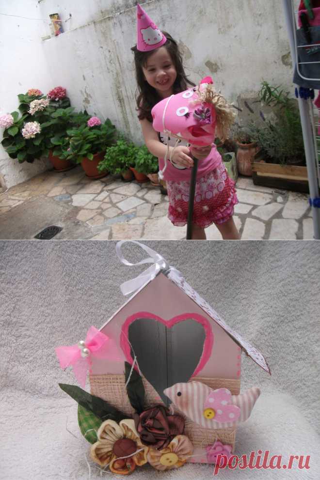 Casinha de passarinho, com flores em fuxico. | Flickr - Photo Sharing!