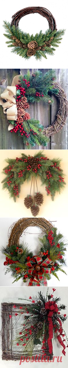 Венок из виноградной лозы, Сосновые шишки and Сосна on Pinterest
