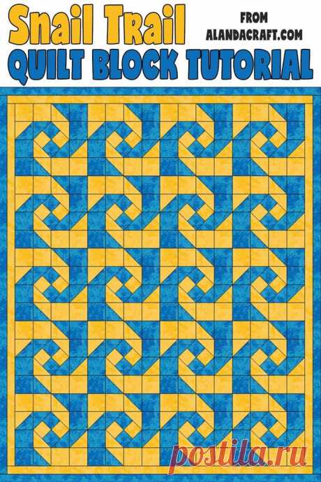 Snail Trail Quilt Block Tutorial - Free full step-by-step written and video instructions. Free quilt