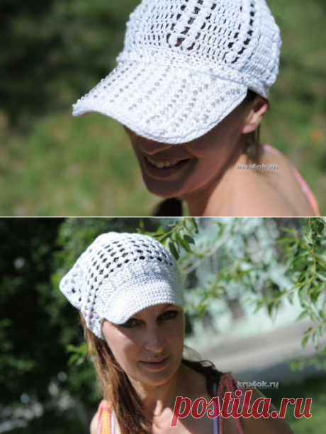 Кепка и косынка крючком, работы Натальи