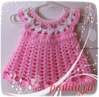 Детское платье крючком Летнее платье крючком на девочку. Как связать платье крючком девочке