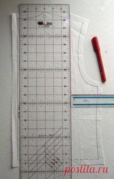 Корректировка выкройки при уменьшении плечевого шва
