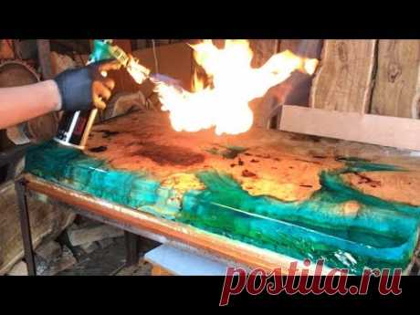 СТОЛ ЛОФТ! Table Loft. ЭПОКСИДНАЯ СМОЛА и Цельная Древесина!  Wood and epoxy resin Artline!