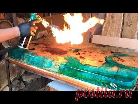 СТОЛ ЛОФТ! Table Loft. ЭПОКСИДНАЯ СМОЛА и Цельная Древесина!  Wood and epoxy resin Artline!