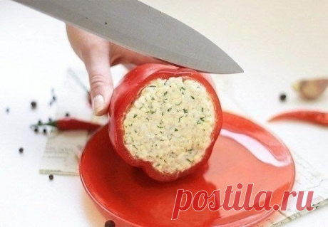 Очень вкусная и красивая закусочка из перца с плавленный сырком