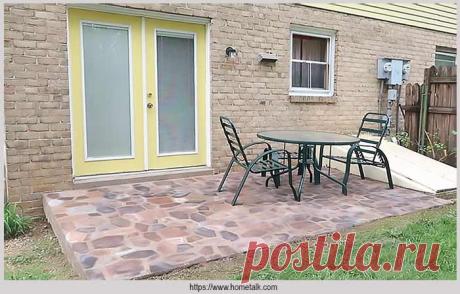 Превращаем скучный бетонный пол в каменный