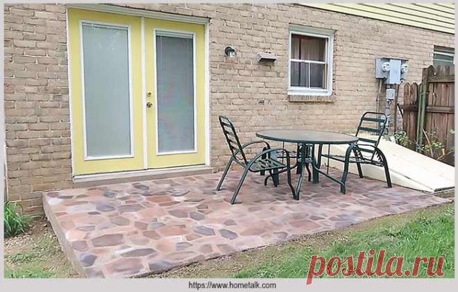 Превращаем скучный бетонный пол в каменный