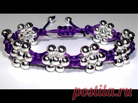 COMO HACER UNA PULSERA CON FLORES DE CUENTAS O ABALORIOS. TUTORIAL DIY - YouTube