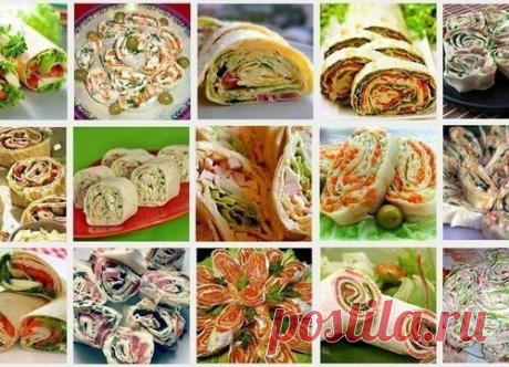 20 РЕЦЕПТОВ САМЫХ ВКУСНЫХ РУЛЕТОВ ИЗ ЛАВАША!!! Все рулеты готовятся очень легко и быстро!!!