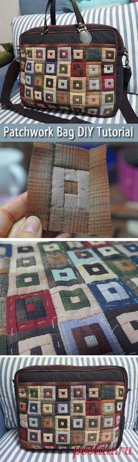 Bag Briefcase Patchwork. Сумка-портфель ~ https://www.handmadiya.com/2015/08/bag-briefcase-patchwork.html