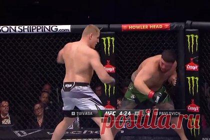 Россиянин Павлович за 54 секунды нокаутировал соперника на турнире UFC. Российский боец смешанного стиля (MMA) Сергей Павлович одержал победу над австралийцем Таем Туивасой на турнире UFC on ESPN 42. Поединок прошел в американском Орландо. Российский спортсмен за 54 секунды нокаутировал соперника. Он выступает в UFC с 2018 года. Победа стала пятой подряд для россиянина в промоушене.