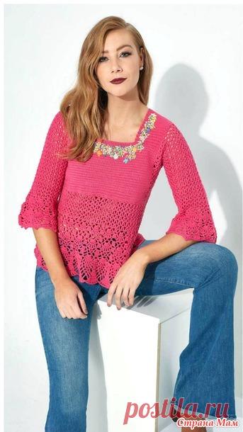 Розовая кофточка Charme Rebordada - Все в ажуре... (вязание крючком) - Страна Мам