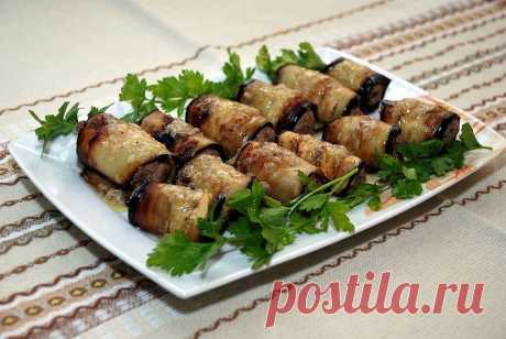 Рулетики из баклажанов в духовке. Баклажанные рулетики с мясным фаршем | Я Хозяйка