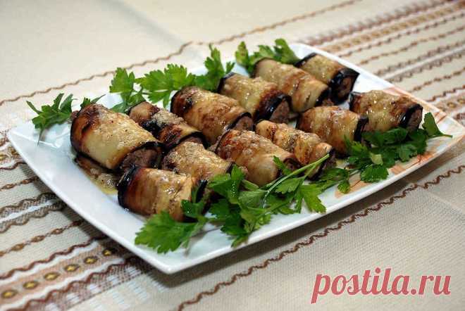 Рулетики из баклажанов в духовке. Баклажанные рулетики с мясным фаршем | Я Хозяйка