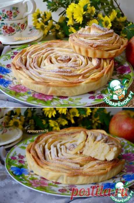 Яблочный пирог &quot;Чайная роза&quot; - кулинарный рецепт