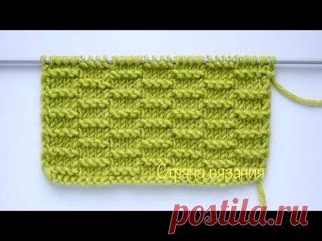 Узоры спицами. Простой рельефный узор. Knitting patterns. Simple embossed pattern.