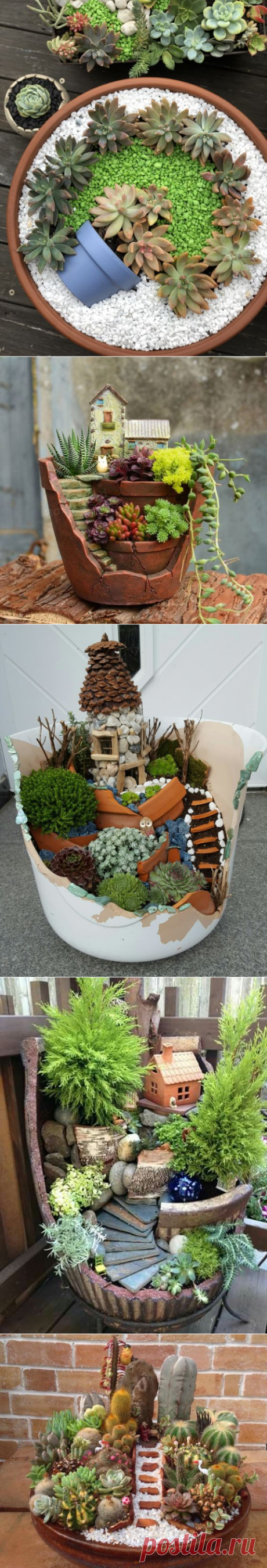 Мини композиции в горшках — Сделай сам, идеи для творчества - DIY Ideas