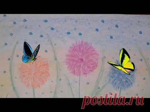 Нарисовала нежные цветы - YouTube