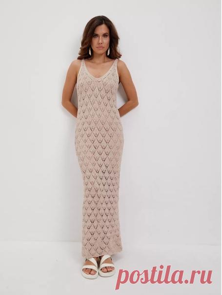 Запись на стене Летнее платье, схемаУзор - ажурные листья на фоне платочной вязки. Раппорт - 14 петель (плюс петля для симметрии) и 28 рядов