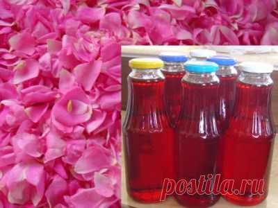 сироп из розовых лепестков....