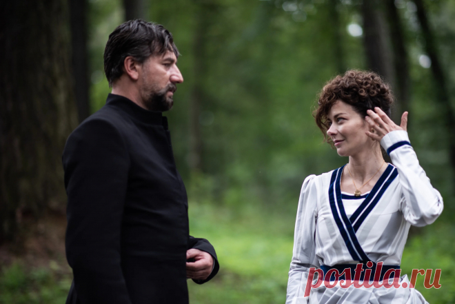 Александр Устюгов и Марина Александрова на съемках сериала «Околоточный»