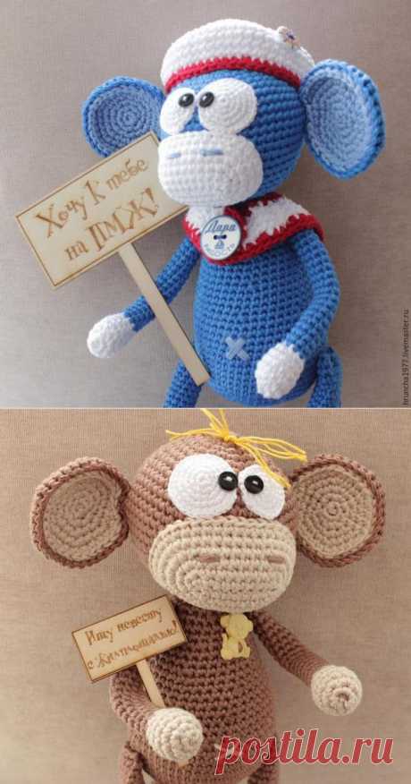 Вяжем крючком веселую обезьянку - Ярмарка Мастеров - ручная работа, handmade