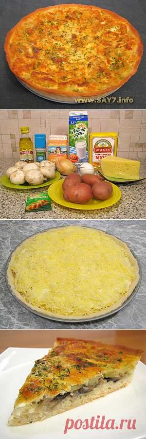 Пирог с грибами и картофелем