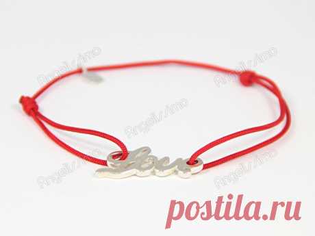 Веревочный браслет &quot;Love&quot; на красной нити от Amorem