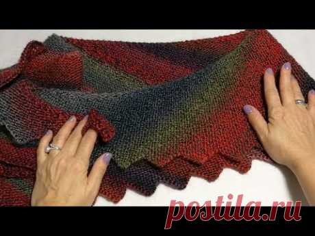 Chusta z ząbkami, smoczy ogon (dragon's tail shawl)