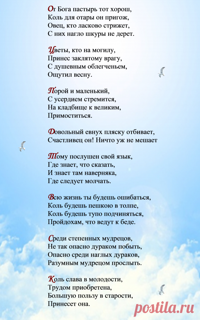 Поэтические софиты Сан Чада  о мудрости