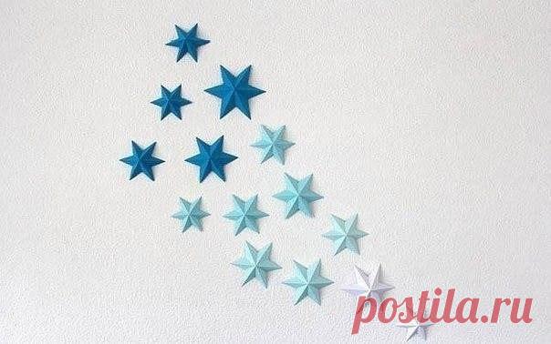 Объёмные звёзды для декора