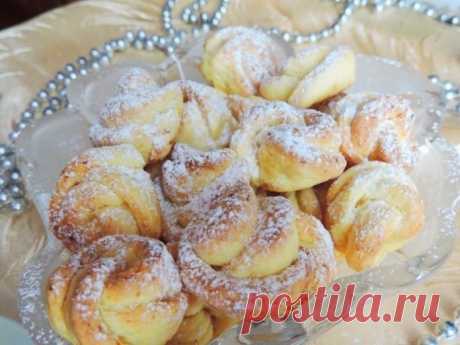 Вкусное и очень красивое творожное печенье «Чайная роза»