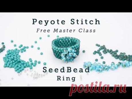 Make your own Preciosa seed bead peyote stitch ring.