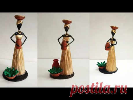 Very Easy & Simple Way Newspaper Doll Craft || DIY Newspaper Craft || Best Out of Waste Craft