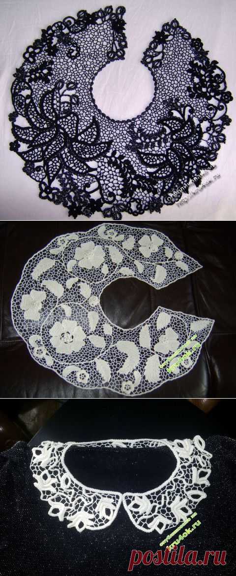 Воротники в технике ирландского кружева - вязание крючком на kru4ok.ru