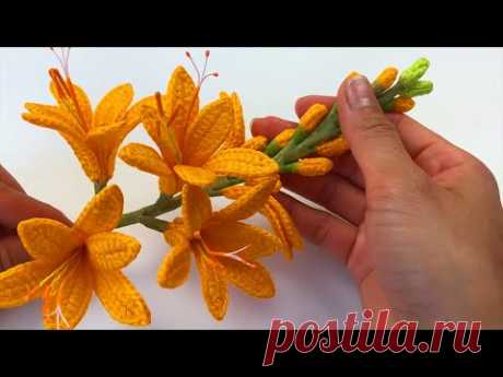 Урок вязания цветов крючком - Crocosmia Suzanna крючком