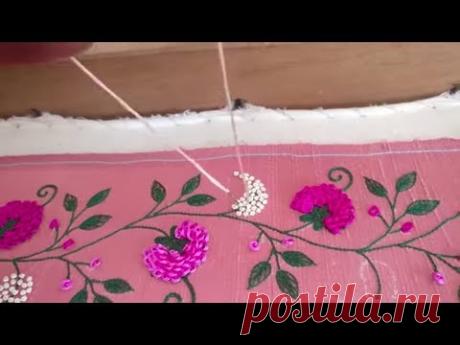 Challa floral Jaali design embroidery work - YouTube