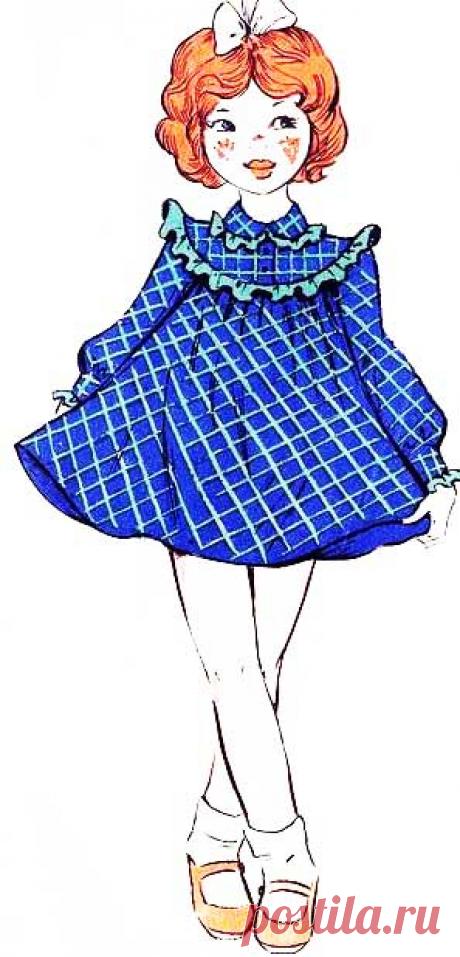 Платья на круглой кокетке, девочкам, р-р 26-28.Выкройки.