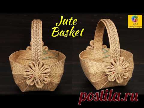 DIY Flower Basket with Jute Sheet and Waste Plastic Carry Bag | Best out of Waste Jute Art and Craft